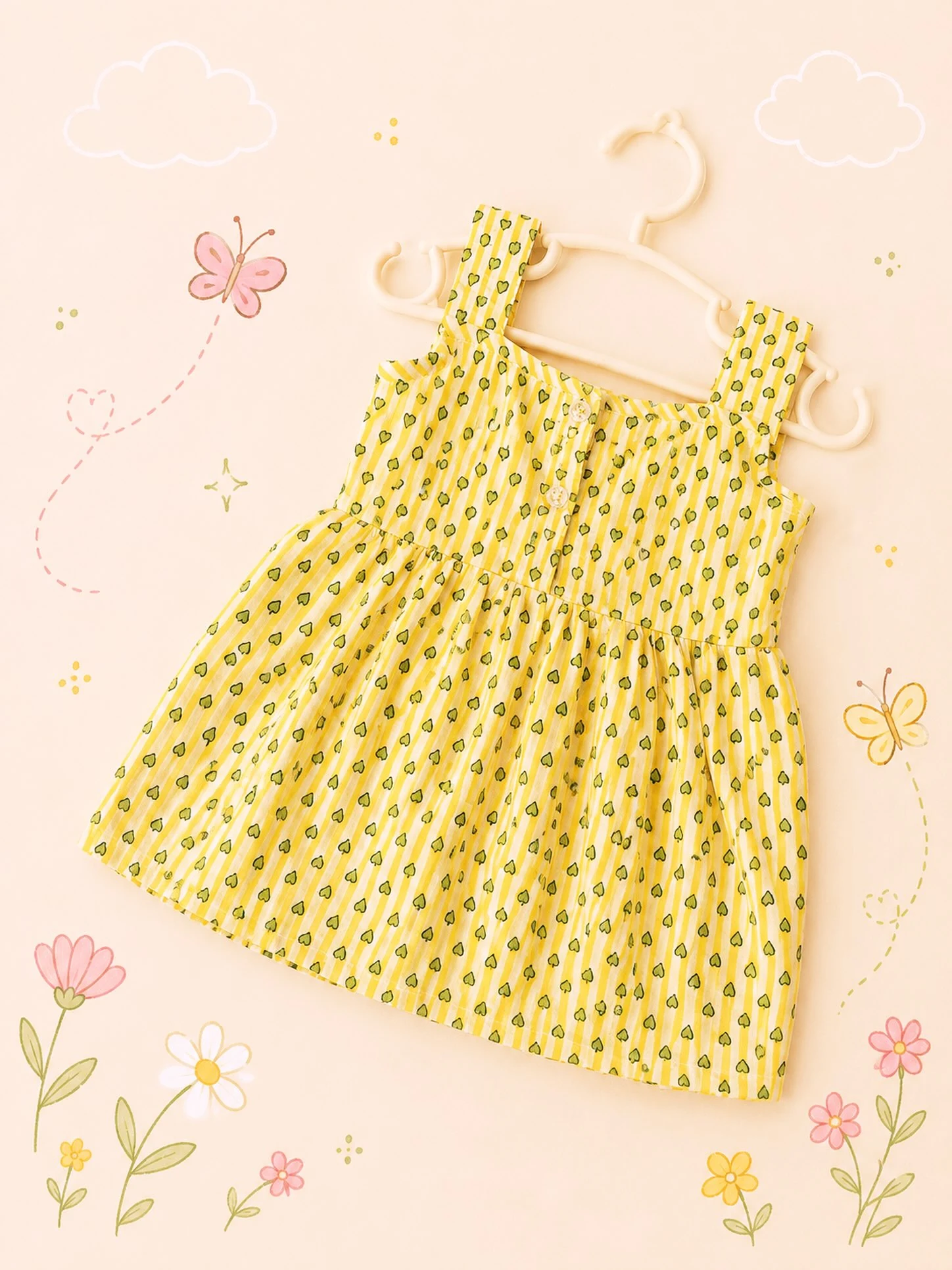 Lemon Yellow Sleeveless Frock